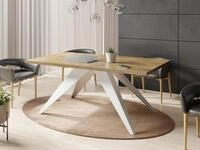 WFL GROUP Esstisch Venus ausziehbar rechteckig mit wei&szlig;en Metallbeinen (MADE...