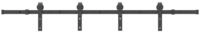 vidaXL Dr&uuml;ckergarnitur Schiebet&uuml;rbeschlag-Set 200 cm Stahl Schwarz, 1-tlg.