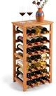 relaxdays Weinregal Walnussholz 24 Flasche, natur