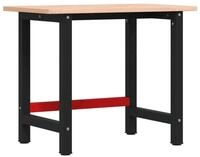 vidaXL Werkbank Werkbank 100x60x81,5 cm Massivholz Buche Rechteckig, (1-tlg)