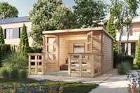 Karibu Gartenhaus "Remus" SET naturbelassen mit Terrasse, BxT: 297x297 cm,...
