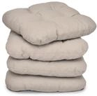 Beautissu Stuhlkissen 4er Set Sitzkissen Lisa Taupe, 40x40x8cm, Indoor & Outdoor