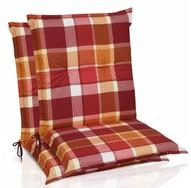 Beautissu Sitzauflage 2er Set Sunny RO Niedriglehner Auflagen 100x50 cm in Rot