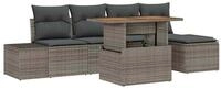 vidaXL Loungesofa Garten Essgruppe mit Kissen 6 pcs Grau und Braun, 6 Teile