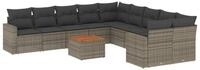 vidaXL Sofaelement 11-tlg. Garten-Sofagarnitur mit Kissen Grau Poly Rattan (1 St)