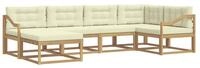 vidaXL Gartenlounge-Set Outdoor-Sofagarnitur mit Kissen 5 pcs Wei&szlig; und Creme
