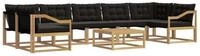 vidaXL Gartenlounge-Set Outdoor-Sofagarnitur 8 pcs Wei&szlig; und Schwarz 79 x 79 x 37 cm,