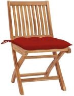 vidaXL Gartenstuhl, Klappbare Gartenst&uuml;hle mit Kissen 4 Stk. Massivholz Teak