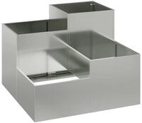 vidaXL Blumentopf Gartenblumentopf Silber 80 x 80 x 60 cm Verzinkter Stahl (1...