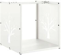 vidaXL Kaminholzregal Brennholzregal Wei&szlig; 40x40x40 cm Kaltgewalzter Stahl