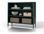 Jan Nowak Sideboard LUCA Regal Metall Stahl 100x90x35cm 2 Regale Sparkling (Stahl
