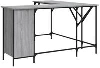vidaXL Schreibtisch Schreibtisch Grau Sonoma 141x141x75 cm Holzwerkstoff