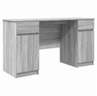 vidaXL Schreibtisch Schreibtisch mit T&uuml;r Grau Sonoma 140 x 49 x 76 cm...