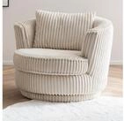 Furn.Design Loveseat Comfy (Komfortsessel in wollwei&szlig; Mega Cord, inkl. Kissen,...
