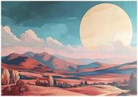 Wallarena Fototapete W&uuml;ste Landschaft - Mehrfarbig - Modern - Vlies -...