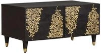 vidaXL Couchtisch Couchtisch Schwarz 80 x 50 x 40 cm Massivholz (1-St)