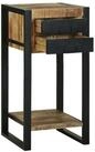 vidaXL Beistelltisch, Beistelltisch mit Regal Braun 40 x 40 x 80 cm Massivholz...