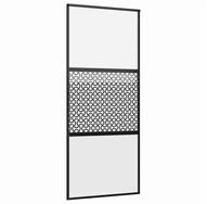 vidaXL Schiebet&uuml;r Glast&uuml;r Schwarz 90 x 2 x 205 cm Aluminium (1-St)
