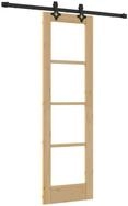 vidaXL Haust&uuml;r Schiebet&uuml;r Natur 61 x 198,5 cm Massivholz Kiefer und Glas (1-St)