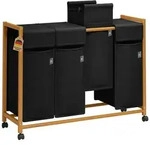 AdelDream Ausziehw&auml;schekorb AdelDream Bambus W&auml;schesammler schwarz 200 l