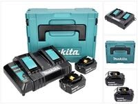 Makita Power Source Kit 18 V mit 2x BL 1860 B&nbsp;6,0 Ah&nbsp;Akku (197422-4) + DC Akkupacks