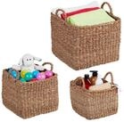 relaxdays Aufbewahrungskorb 3-tlg. Aufbewahrungskorb Set aus Seegras