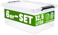 Deuba Aufbewahrungsbox, 12,5L Deckel Kunststoff Organizer Ordnungsboxen BPA frei