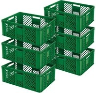 BRB-Lagertechnik Stapelbox 6x Eurobeh&auml;lter/B&auml;ckerkiste durchbrochen, LxBxH