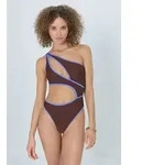 LSCN by LASCANA Monokini mit farblich abgesetztem Binding braun 36