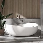 Bernstein Badewanne WAVE Acryl Wei&szlig; matt 180 x 110 cm, Freistehende Badewanne...