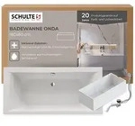 Schulte Badewanne Rechteck Onda, 180x80 cm Sanit&auml;racryl Wei&szlig; Komplett-Set mit