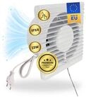TronicXL Wandventilator 230V Badl&uuml;fter Schalter IPX4 125mm L&uuml;fter Ventilator Einbau