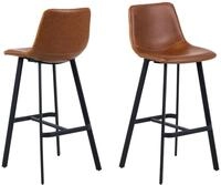 ACTONA GROUP Barhocker 2er Set Oregon Barhocker mit beigen Kontrastn&auml;hten (2...