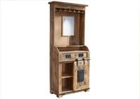 Massivmoebel24 Barschrank RAILWAY (Bar Mango 75x35x170 natur lackiert RAILWAY #141)