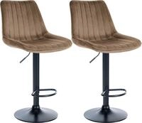 CLP Barhocker Toni Samt (Set, 2er), drehbar und stufenlos h&ouml;henverstellbar