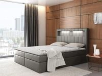 MIRJAN24 Boxspringbett Aspen (LED-Beleuchtung, Topper, Matratze, Kopfteil), im