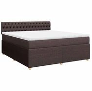 vidaXL Bett Boxspringbett mit Matratze Dunkelbraun 180x200 cm Stoff