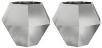vidaXL Blumentopf Pflanzk&uuml;bel 2 pcs Silber 100 x 100 x 80 cm Verzinkter Stahl...