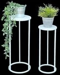 DanDiBo Blumenhocker Metall Wei&szlig; Rund Beistelltisch 96483 2er Set (2er Set)