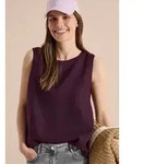 CECIL Blusentop aus Leinen rot L (42)