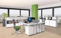 KERKMANN Aktenschrank Sidebaord Artline BxTxH 80x38x78cm Glast&uuml;ren wei&szlig;