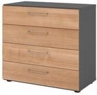 HAMMERBACHER H&auml;ngeregisterschrank Regal 2OH 4 Sch&uuml;be graphit/Nussbaum