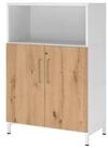 HAMMERBACHER Aktenschrank Regal FlexWall T&uuml;ren 3OH Sockel wei&szlig;/asteiche