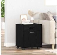 vidaXL Nachttisch, Rollschrank Schwarze Eiche 45 x 38 x 54 cm Holzwerkstoff