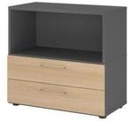 HAMMERBACHER Regal Regal FlexWall 2 Sch&uuml;be 2OH graphit/eiche