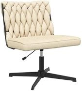 vidaXL Stuhl B&uuml;rostuhl Drehbar Creme Stoff (1 St)