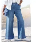 Buffalo Schlupfhose mit Kontrastn&auml;hten, modische Jeans, weites Bein blau 38
