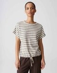 OPUS Kurzarmshirt Sedopa aus Jersey mit Strickoptik Der Tunnelzug im Saum gibt...