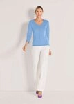 MADELEINE Strickpullover Schlichter Baumwollpullover mit V-Ausschnitt Basicshirt mit