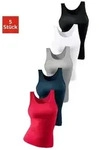 petite fleur by Lascana Unterhemd (5er-Pack) weiches Doppelripp-Material, Baumwolle,
